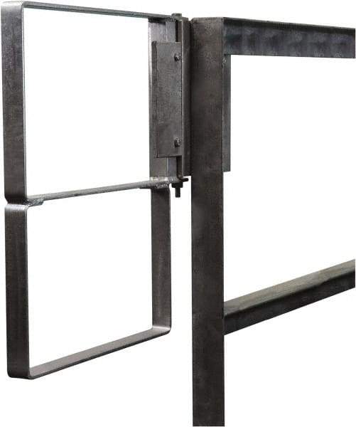 PRO-SAFE - Carbon Steel Self Closing Rail Safety Gate - Fits 19 to 21-1/2" Clear Opening, 1-1/2" Wide x 22" Door Height, Gray - Exact Industrial Supply