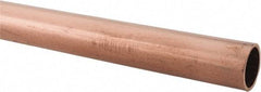 Mueller Industries - 10' Long, 5/8" OD x 1/2" ID, Grade C12200 Copper Water (K) Tube - 0.049" Wall Thickness, 0.343 Ft/Lb - Exact Industrial Supply