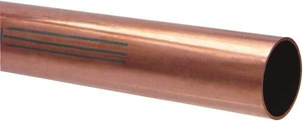 Mueller Industries - 5' Long, 1-1/8" OD x 1" ID, Grade C12200 Copper Water (K) Tube - 0.065" Wall Thickness, 0.839 Ft/Lb - Exact Industrial Supply