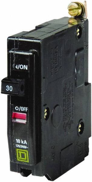 Square D - 30 Amp, 240 VAC, 1 Pole, Bolt On Miniature Circuit Breaker - 14-8 AWG - Exact Industrial Supply
