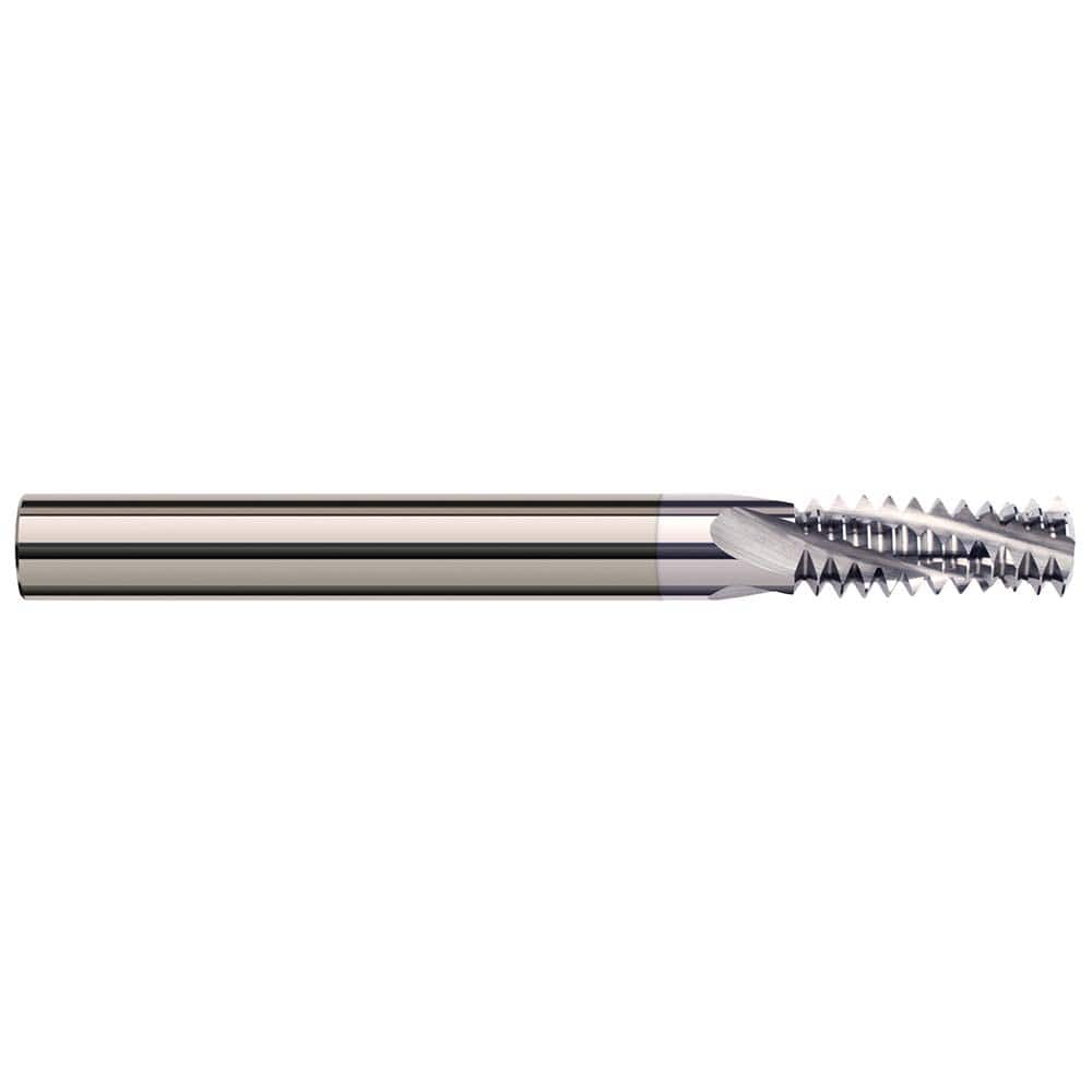 Harvey Tool - 1/16-27 to 1/8-27 Internal/External 27 TPI 1/4" Shank 3-Flute Solid Carbide Helical Flute Thread Mill - Exact Industrial Supply