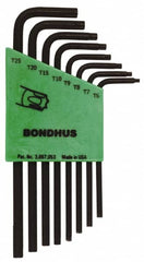 Bondhus - 8 Piece T6 to T25 L-Key Long Arm Torx Key Set - Exact Industrial Supply