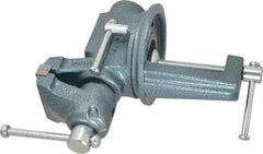 Wilton - 2-1/2" Jaw Width, 2-1/8" Opening Capacity, 1-3/4" Throat Depth, Steel Swivel Bench Vise - Clamp-On Base Attachment, 10.1" Long x 10.2" Wide x 5-2/5" High - Exact Industrial Supply