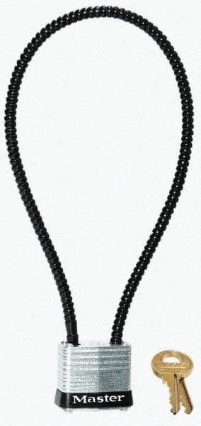 Master Lock - 7" Shackle Clearance, Keyed Different Padlock - 7/32" Shackle Diam, Steel - Exact Industrial Supply