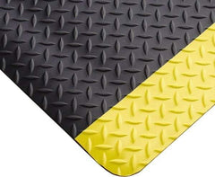 PRO-SAFE - 6' Long x 2' Wide, Dry Environment, Anti-Fatigue Matting - Black with Yellow Borders, Vinyl with Vinyl Sponge Base, Beveled on 4 Sides - Exact Industrial Supply