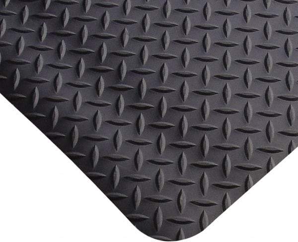 PRO-SAFE - 19' Long x 2' Wide, Dry Environment, Anti-Fatigue Matting - Black, Vinyl with Vinyl Sponge Base, Beveled on 4 Sides - Exact Industrial Supply