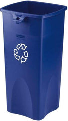 Rubbermaid - 23 Gal Blue Square Recycling Container - Plastic, 30" High x 16-1/2" Long x 15-1/2" Wide - Exact Industrial Supply