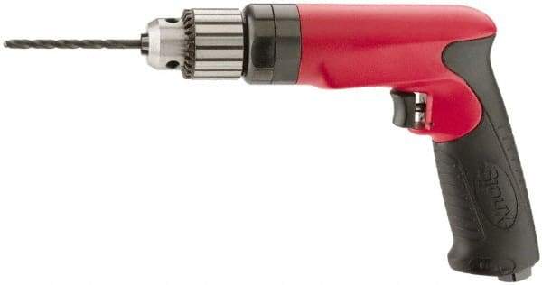 Sioux Tools - 1/2" Keyed Chuck - Pistol Grip Handle, 400 RPM, 14.16 LPS, 30 CFM, 1 hp - Exact Industrial Supply
