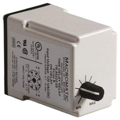 Macromatic - 8 Pin, Multiple Range DPDT Time Delay Relay - 10 Contact Amp, 120 VAC/VDC, Knob - Exact Industrial Supply