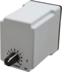 Macromatic - 8 Pin, Multiple Range DPDT Time Delay Relay - 10 Contact Amp, 120 VAC/VDC, Knob - Exact Industrial Supply