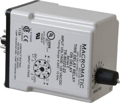 Macromatic - 8 Pin, 10 min Delay, Multiple Range DPDT Time Delay Relay - 10 Contact Amp, 120 VAC/VDC, Knob - Exact Industrial Supply