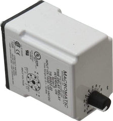 Macromatic - 8 Pin, 10 min Delay, Multiple Range DPDT Time Delay Relay - 10 Contact Amp, 120 VAC/VDC, Knob - Exact Industrial Supply