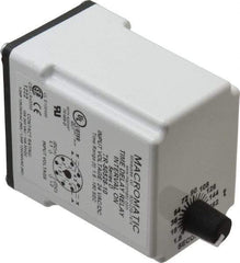 Macromatic - 8 Pin, Multiple Range DPDT Time Delay Relay - 10 Contact Amp, 24 VAC/VDC, Knob - Exact Industrial Supply