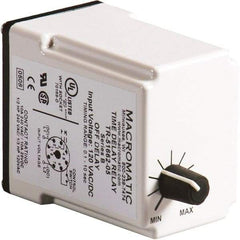Macromatic - 11 Pin, 10 min Delay, Multiple Range DPDT Time Delay Relay - 10 Contact Amp, 120 VAC/VDC, Knob - Exact Industrial Supply
