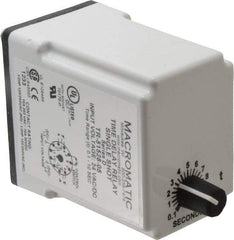 Macromatic - 11 Pin, Multiple Range DPDT Time Delay Relay - 10 Contact Amp, 24 VAC/VDC, Knob - Exact Industrial Supply