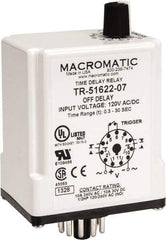 Macromatic - 11 Pin, Multiple Range DPDT Time Delay Relay - 10 Contact Amp, 120 VAC/VDC, Knob - Exact Industrial Supply