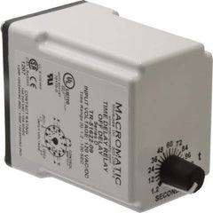 Macromatic - 11 Pin, Multiple Range DPDT Time Delay Relay - 10 Contact Amp, 120 VAC/VDC, Knob - Exact Industrial Supply