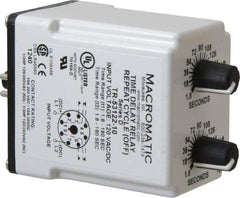 Macromatic - 8 Pin, Multiple Range DPDT Time Delay Relay - 10 Contact Amp, 120 VAC/VDC, Knob - Exact Industrial Supply