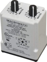 Macromatic - 8 Pin, 30 min Delay, Multiple Range DPDT Time Delay Relay - 10 Contact Amp, 120 VAC/VDC, Knob - Exact Industrial Supply