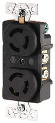 Cooper Wiring Devices - 250 VAC, 15 Amp, L6-15R NEMA, Receptacle - 2 Poles, 3 Wire, Female End, Black - Exact Industrial Supply
