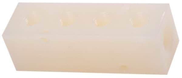 Made in USA - 1/2" Inlet, 3/8" Outlet Manifold - 4-3/4" Long x 1-1/2" Wide x 1-1/2" High, 0.2" Mount Hole, 2 Inlet Ports, 4 Outlet Ports - Exact Industrial Supply