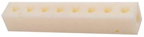 Made in USA - 1/4" Inlet, 1/8" Outlet Manifold - 6-1/4" Long x 1" Wide x 1" High, 0.17" Mount Hole, 2 Inlet Ports, 8 Outlet Ports - Exact Industrial Supply