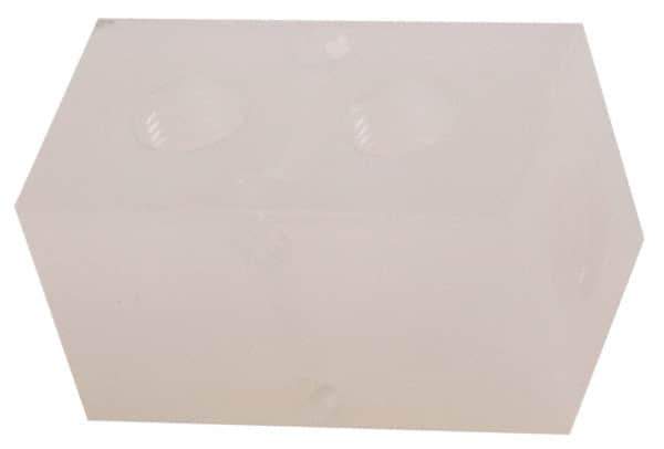 Made in USA - 3/8" Inlet, 1/4" Outlet Manifold - 2.38" Long x 1-1/4" Wide x 1-1/4" High, 0.2" Mount Hole, 2 Inlet Ports, 2 Outlet Ports - Exact Industrial Supply