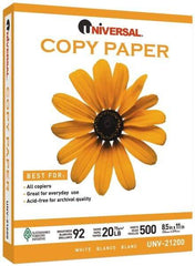 UNIVERSAL - 8-1/2" x 11" White Copy Paper - Use with Laser Printers, Copiers, Plain Paper Fax Machines - Exact Industrial Supply