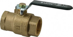 Legend Valve - 1" Pipe, Full Port, Brass Full Port Ball Valve - Bi-Directional, FNPT x FNPT Ends, Quarter Turn Handle, 600 WOG, 150 WSP - Exact Industrial Supply