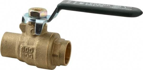 Legend Valve - 1/2" Pipe, Full Port, Brass Full Port Ball Valve - Bi-Directional, Sweat Ends, Quarter Turn Handle, 600 WOG, 150 WSP - Exact Industrial Supply
