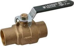 Legend Valve - 1" Pipe, Full Port, Brass Full Port Ball Valve - Bi-Directional, Sweat Ends, Quarter Turn Handle, 600 WOG, 150 WSP - Exact Industrial Supply