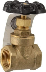 Legend Valve - 3/4" Pipe, Class 200, FNPT x FNPT Brass Solid Wedge Gate Valve - 200 WOG, 1 WSP, Bolted Bonnet, For Use with Potable Water Applications - Exact Industrial Supply
