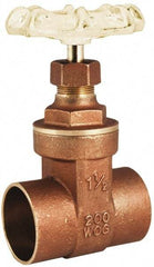 Legend Valve - 3/4" Pipe, Class 200, Sweat Brass Solid Wedge Gate Valve - 200 WOG, 1 WSP, Bolted Bonnet, For Use with Potable Water Applications - Exact Industrial Supply