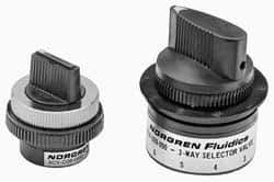 Norgren - 10-32 UNF Selector Valve - 2-Way, 6 Position, 0.03 CV Rate & Rotary Switch Detented - Exact Industrial Supply