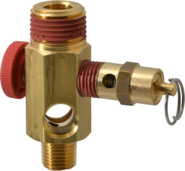 Midwest Control - 1/2" MNPT 150 psi Compressor Tank Manifold - For Use with Portable Air Tank, 1.88" Diam x 2.49" High - Exact Industrial Supply