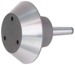 Bison - M8x1.25" Thread, 5MT Taper, Steel Lathe Pipe Head Point Shank - 9.51" OAL, 3,200 Max RPM, Compatible with Live Centers - Exact Industrial Supply