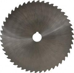 Value Collection - 8" Diam x 3/16" Blade Thickness x 1" Arbor Hole Diam, 48 Tooth Slitting and Slotting Saw - Arbor Connection, Right Hand, Uncoated, High Speed Steel, Concave Ground, Contains Keyway - Exact Industrial Supply