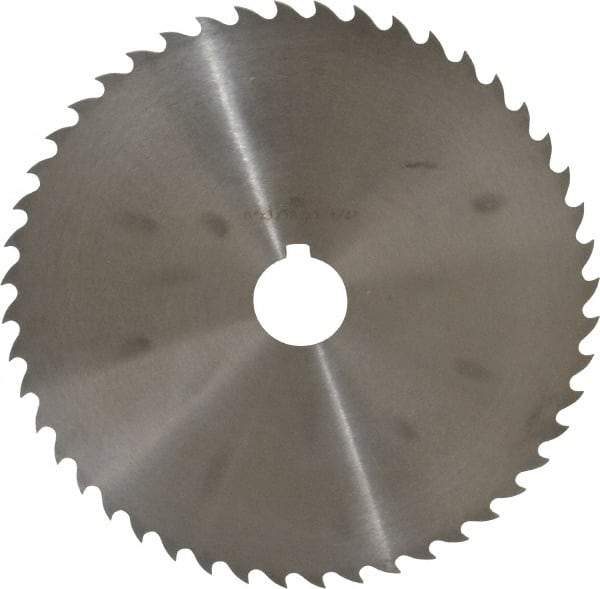 Value Collection - 8" Diam x 3/32" Blade Thickness x 1-1/4" Arbor Hole Diam, 48 Tooth Slitting and Slotting Saw - Arbor Connection, Right Hand, Uncoated, High Speed Steel, Concave Ground, Contains Keyway - Exact Industrial Supply