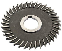 Keo - 4" Blade Diam x 1/4" Blade Thickness, 1" Hole, 36 Teeth, High Speed Steel Side Chip Saw - Straight Tooth, Arbor Connection, Right Hand Cut, Uncoated, with Keyway - Exact Industrial Supply