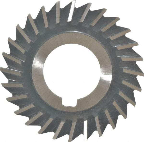 Value Collection - 2-1/2" Blade Diam x 1/16" Blade Thickness, 1" Hole, 28 Teeth, High Speed Steel Side Chip Saw - Straight Tooth, Arbor Connection, Right Hand Cut, Uncoated, with Keyway - Exact Industrial Supply