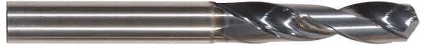 Tungaloy - 3/8" 130° Spiral Flute Solid Carbide Screw Machine Drill Bit - TiAlN Finish, Right Hand Cut, 2.362" Flute Length, 4.133" OAL, Standard Point, Straight Shank - Exact Industrial Supply