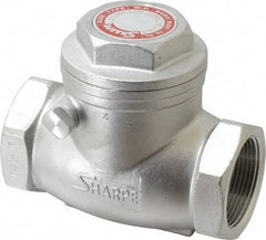 Sharpe Valves - 1-1/2" Stainless Steel Check Valve - FNPT x FNPT, 200 WOG - Exact Industrial Supply