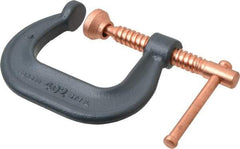 Wilton - Regular-Duty 2-1/8" Max Opening, 2-5/8" Throat Depth, Forged Steel Standard C-Clamp - 3,500 Lb Capacity, 0" Min Opening, Deep Throat - Exact Industrial Supply