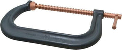 Wilton - Regular-Duty 8-1/4" Max Opening, 5" Throat Depth, Forged Steel Standard C-Clamp - 6,900 Lb Capacity, 0" Min Opening, Deep Throat - Exact Industrial Supply
