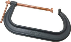 Wilton - Regular-Duty 10-1/8" Max Opening, 6" Throat Depth, Forged Steel Standard C-Clamp - 8,000 Lb Capacity, 2" Min Opening, Deep Throat - Exact Industrial Supply