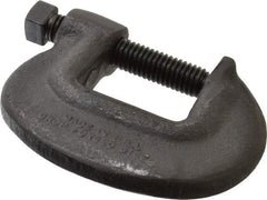 Wilton - Extra Heavy-Duty 1-3/8" Max Opening, 1-3/32" Throat Depth, Forged Steel Standard C-Clamp - 5,600 Lb Capacity, 0" Min Opening, Standard Throat Depth, Cold Drawn Steel Screw - Exact Industrial Supply