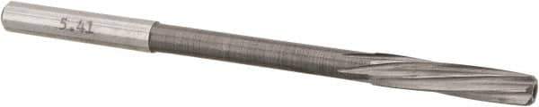 Magafor - #3 Solid Carbide 6 Flute Chucking Reamer - Spiral Flute, 0.216" Straight Shank, 1-1/32" Flute Length, 3-21/32" OAL - Exact Industrial Supply