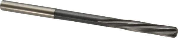 Magafor - 5.53mm Solid Carbide 6 Flute Chucking Reamer - Spiral Flute, 0.216" Straight Shank, 1-1/32" Flute Length, 3-21/32" OAL - Exact Industrial Supply