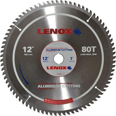 Lenox - 12" Diam, 1" Arbor Hole Diam, 80 Tooth Wet & Dry Cut Saw Blade - Titanium Carbide-Tipped, General Purpose Action, Standard Round Arbor - Exact Industrial Supply