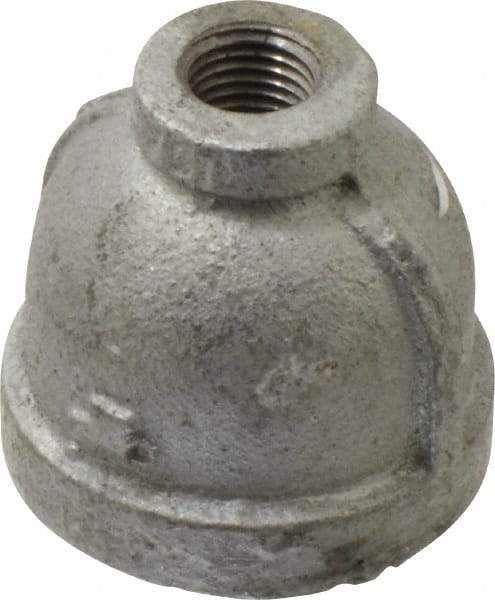 Made in USA - Class 150, 1 x 1/4" Galvanized Pipe Reducing Coupling - Threaded, Malleable Iron - Exact Industrial Supply